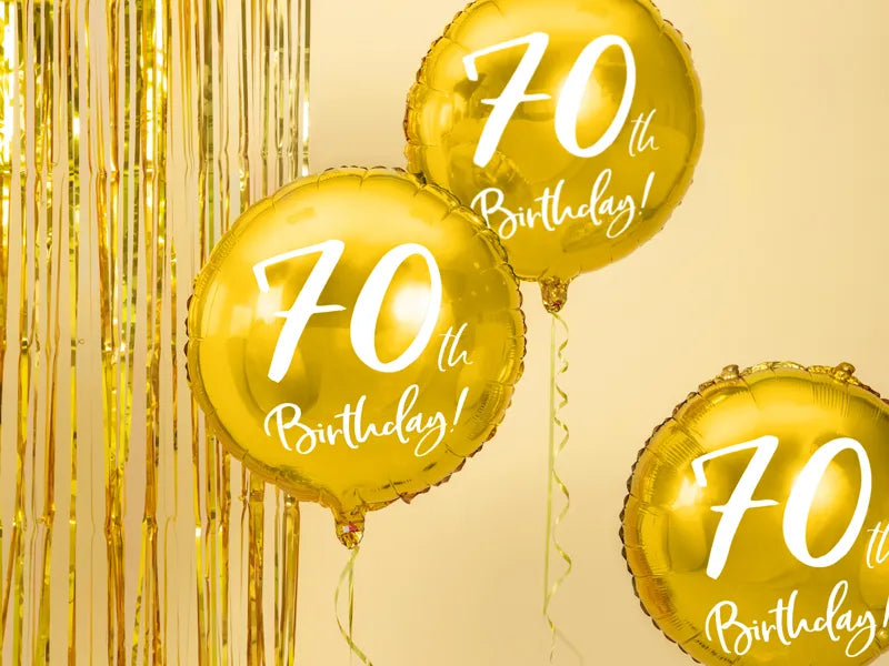 70th Birthday Helium Ballon Goud 45 cm