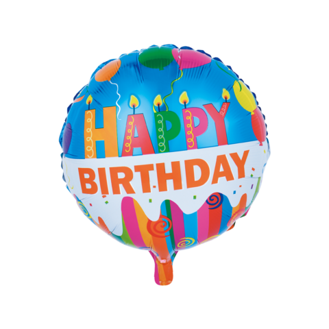 Happy Birthday Kaarsjes Versiering Helium Ballon - 45 cm