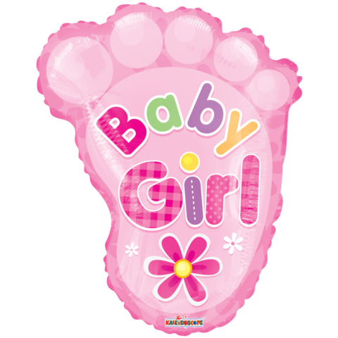 Geboorte Baby Girl Voet Helium Ballon - Gevuld Met Helium - 51 cm