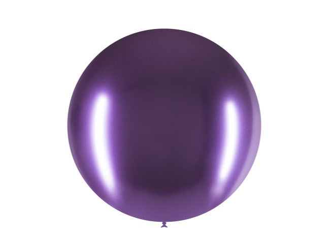 Paarse Mega Ballon Chroom 60 cm