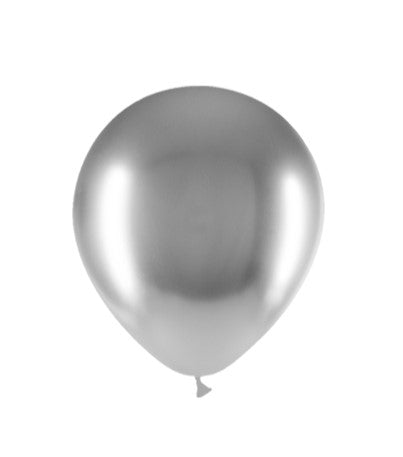 Zilveren Ballonnen Chroom 10 Stuks 30 cm
