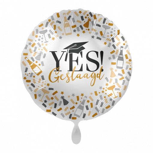 Yes! Geslaagd Helium Ballon - Gevuld Met Helium - 43 cm