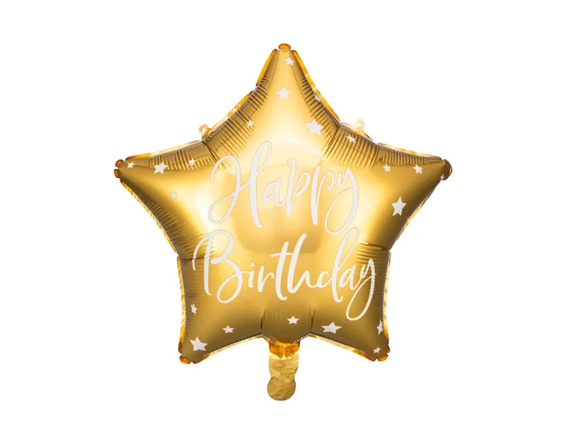 Happy Birthday Ster Helium Ballon Goud 40 cm
