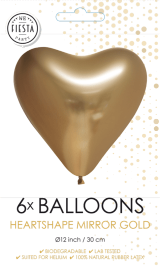 Gouden Hartjes Ballonnen - 6 stuks - 30 cm