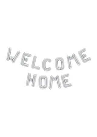 Welcome Home Letter Ballonnen Zilver 41 cm
