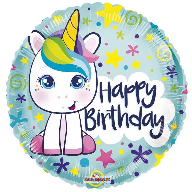Happy Birthday Unicorn Helium Ballon - 45 cm