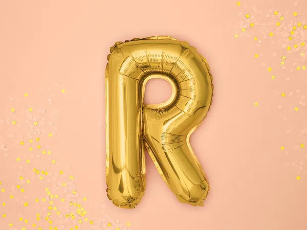 Letter Ballon R Goud - 35 cm