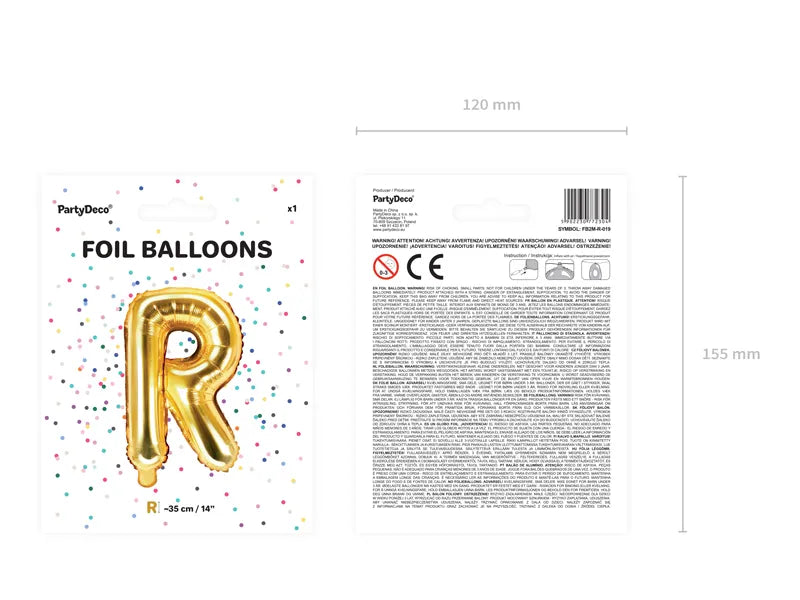 Letter Ballon R Goud - 35 cm