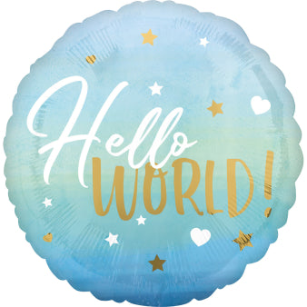 Hello World Helium Ballon - Gevuld Met Helium - 45 cm