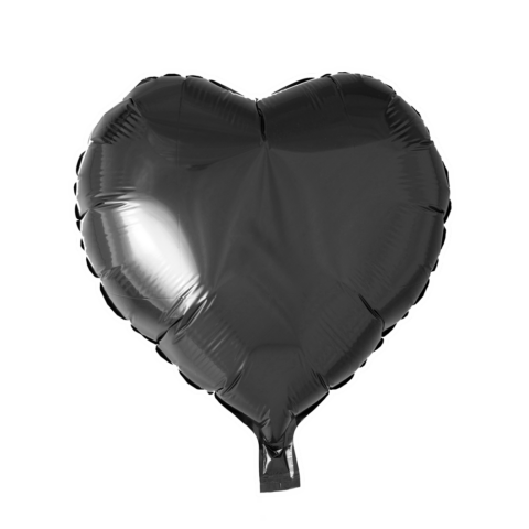 Helium Ballon Hart - Zwart - 46 cm