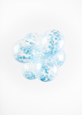 Confetti Ballonnen - Baby Blauw - 6 stuks - 30 cm