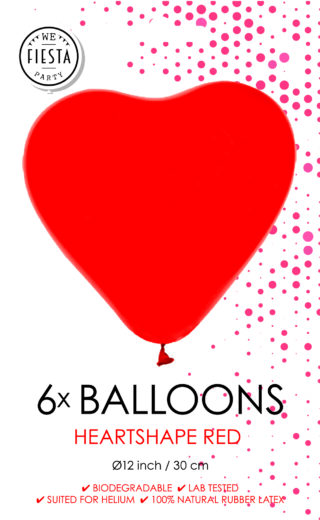 Rode Hartjes Ballonnen - 6 stuks - 30 cm