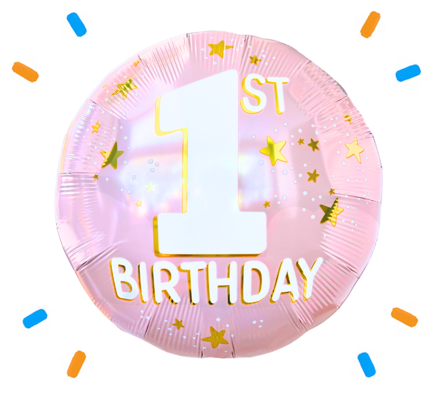 1st Birthday Helium Ballon Roze - Gevuld Met Helium - 46 cm