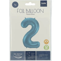 2 Jaar Cijfer Pastel Blauw XL - Ballonnenshop.nl