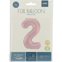 2 Jaar Cijfer Pastel Roze XL - Ballonnenshop.nl