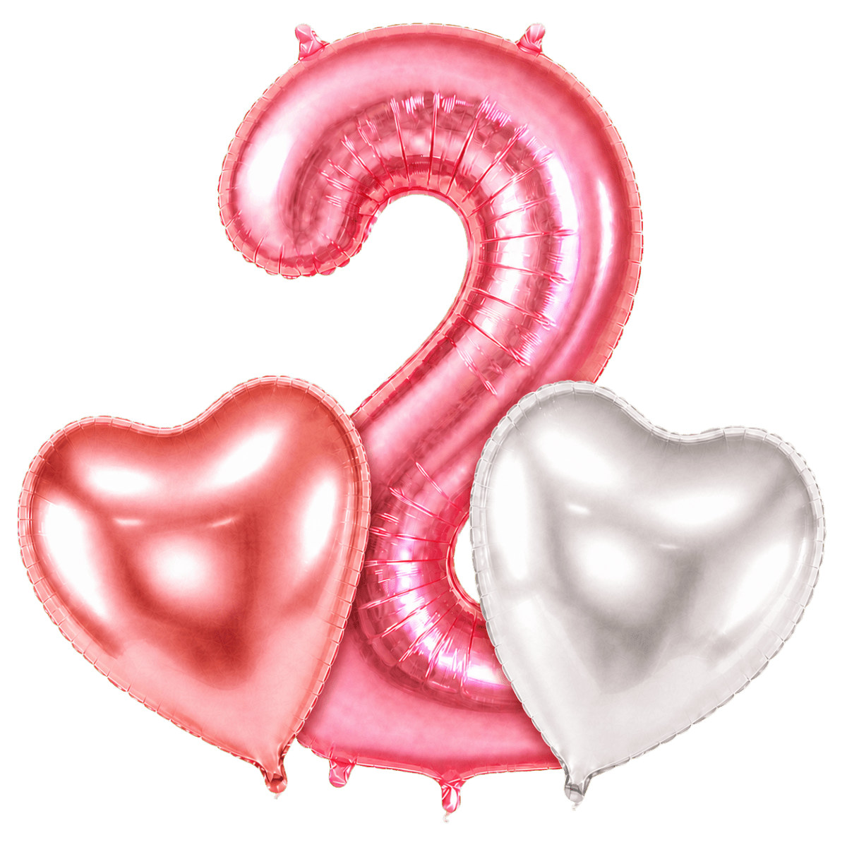 2 Jaar Mat Roze Hartjes Tros - Ballonnenshop.nl