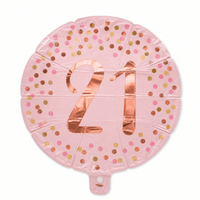 21 Jaar Folie Ballon Roze - 46 cm - Ballonnenshop.nl