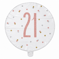 21 Jaar Folie Ballon Wit 45 cm - Ballonnenshop.nl