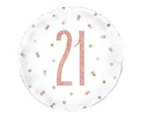 21 Jaar Folie Ballon Wit 45 cm - Ballonnenshop.nl