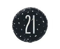 21 Jaar Folie Ballon Zwart 45 cm - Ballonnenshop.nl