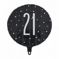 21 Jaar Folie Ballon Zwart 45 cm - Ballonnenshop.nl