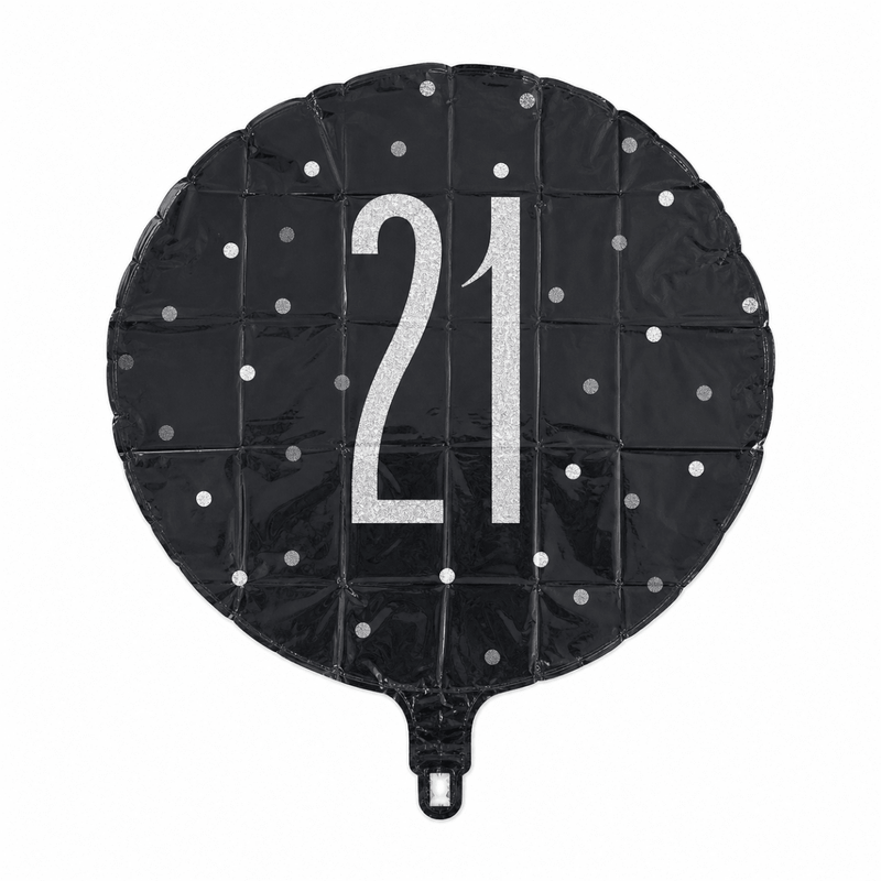 21 Jaar Folie Ballon Zwart 45 cm - Ballonnenshop.nl