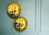 21th Birthday Folie Ballon Goud 45 cm - Ballonnenshop.nl