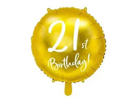 21th Birthday Folie Ballon Goud 45 cm - Ballonnenshop.nl