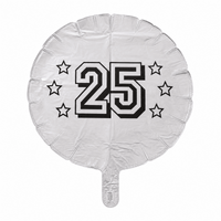 25 Jaar Folie Ballon- Zilver - 45 cm - Ballonnenshop.nl