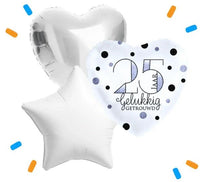 25 Jaar Getrouwd Trosje Helium Ballonnen - Gevuld Met Helium - 46 cm - Ballonnenshop.nl