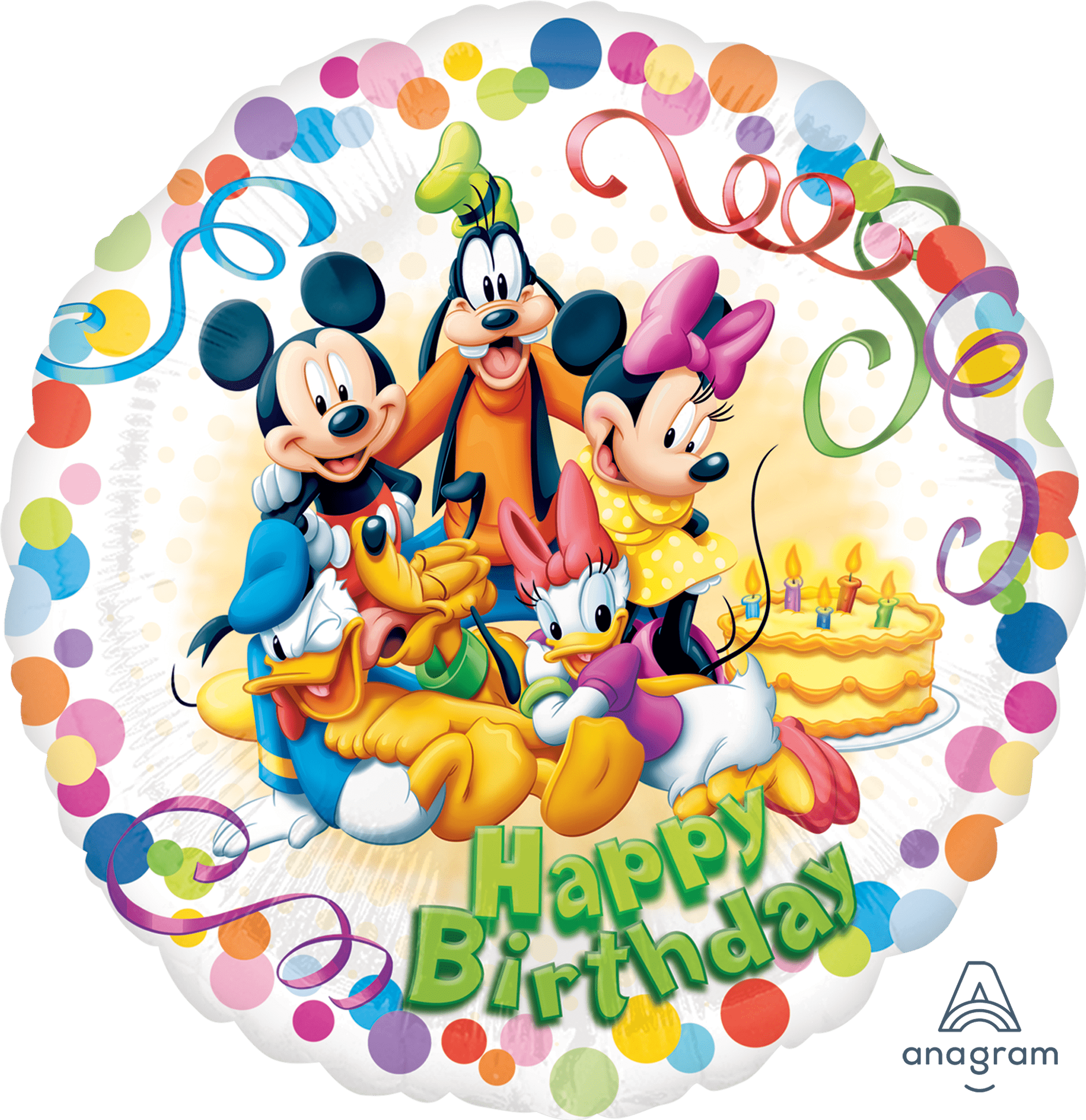 Mickey & Vrienden Happy Birthday Helium Ballon - Gevuld Met Helium - 46 cm
