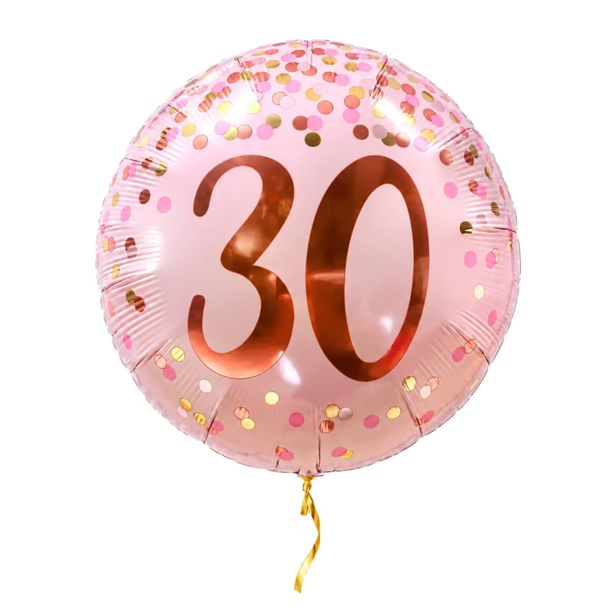 30 Jaar Helium Ballon Roze – met helium gevuld, met gouden lint