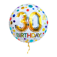 30 Jaar Helium Ballon Stippen – met helium gevuld, met gouden lint