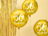 30th Birthday Folie Ballon Goud 45 cm - Ballonnenshop.nl