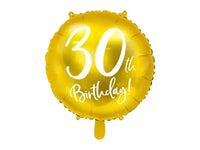 30th Birthday Folie Ballon Goud 45 cm - Ballonnenshop.nl