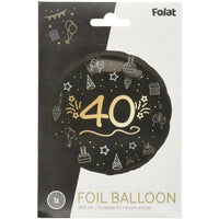 40 Folie Ballon Zwart/Zilver/Goud - 46 cm - Ballonnenshop.nl