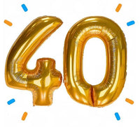 40 Jaar Cijfer Ballonnen Goud - Gevuld Met Helium - 66 cm - Ballonnenshop.nl