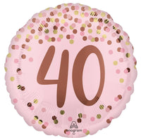 40 Jaar Folie Ballon Roze - 46 cm - Ballonnenshop.nl