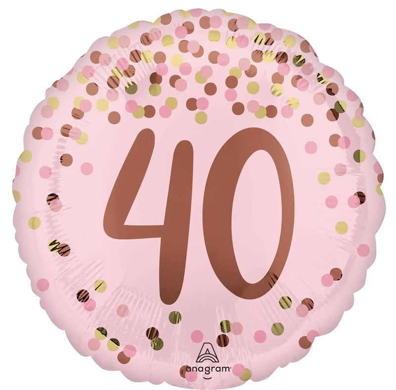 40 Jaar Folie Ballon Roze - 46 cm - Ballonnenshop.nl