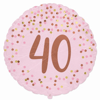 40 Jaar Folie Ballon Roze - 46 cm - Ballonnenshop.nl