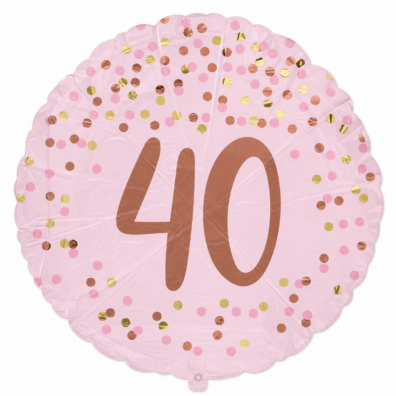 40 Jaar Folie Ballon Roze - 46 cm - Ballonnenshop.nl