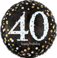 40 Jaar Folie Ballon Zwart/Zilver/Goud - 46 cm - Ballonnenshop.nl