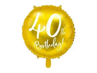 40th Birthday Folie Ballon Goud 45 cm - Ballonnenshop.nl