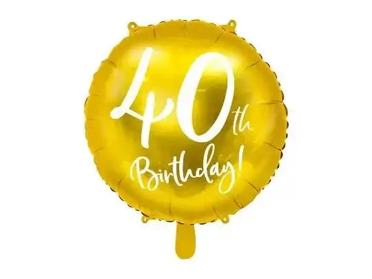 40th Birthday Folie Ballon Goud 45 cm - Ballonnenshop.nl
