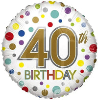 40th Birthday Gekleurd Folie Ballon - 45 cm - Ballonnenshop.nl