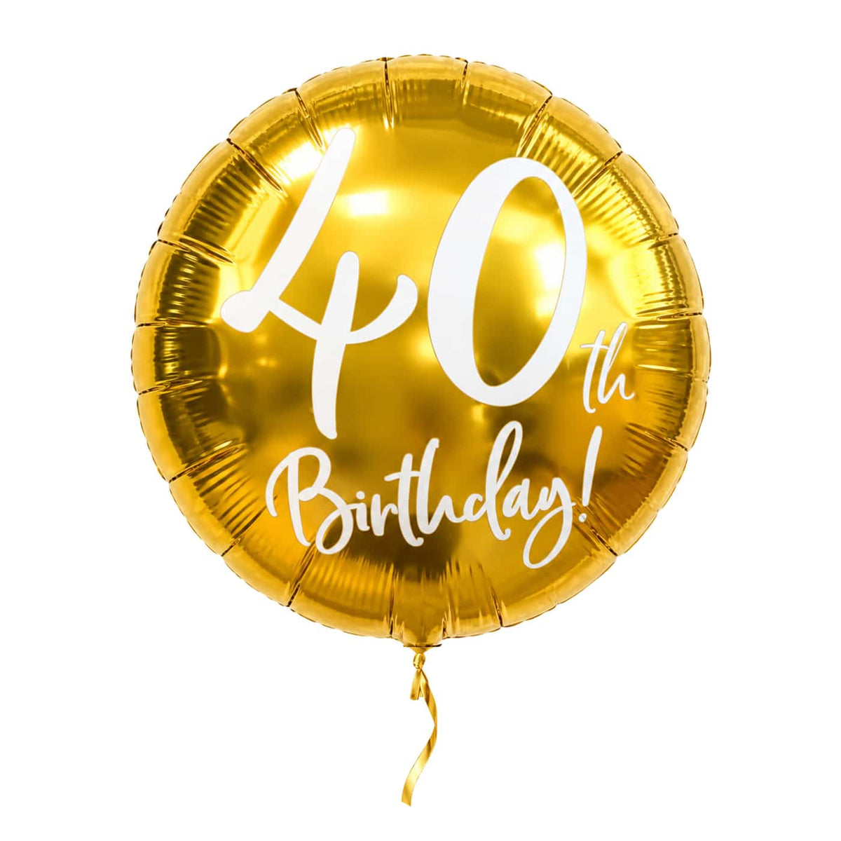 40th Birthday Helium Ballon Goud – met helium gevuld, met gouden lint