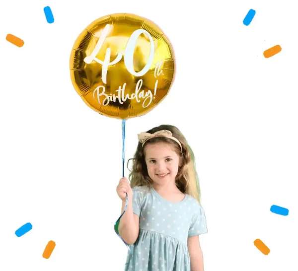 40th Birthday Helium Ballon Goud - Gevuld Met Helium - 45 cm - Ballonnenshop.nl
