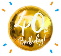 40th Birthday Helium Ballon Goud - Gevuld Met Helium - 45 cm - Ballonnenshop.nl
