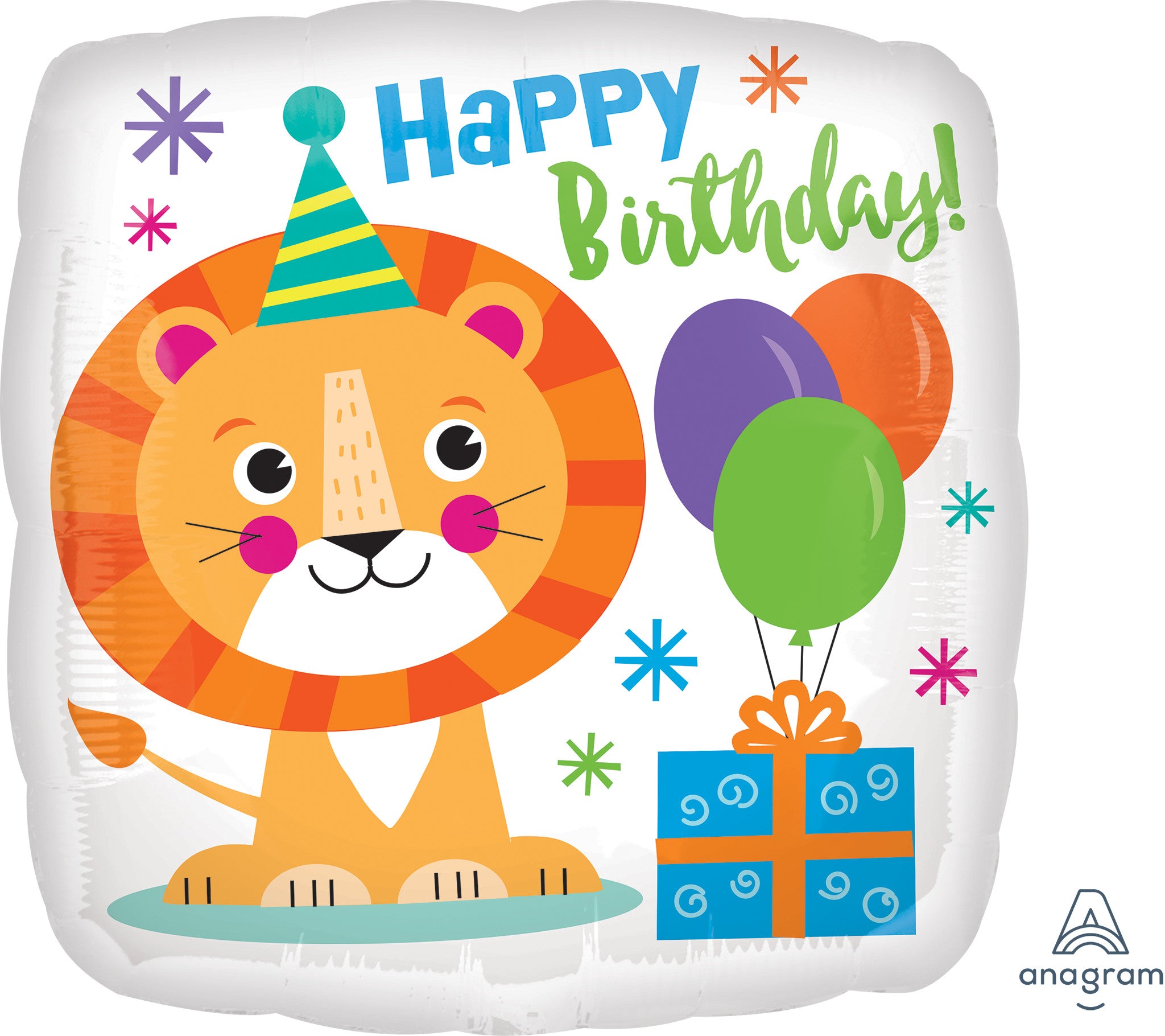 Happy Birthday Leeuw Helium Ballon - Gevuld Met Helium - 46 cm