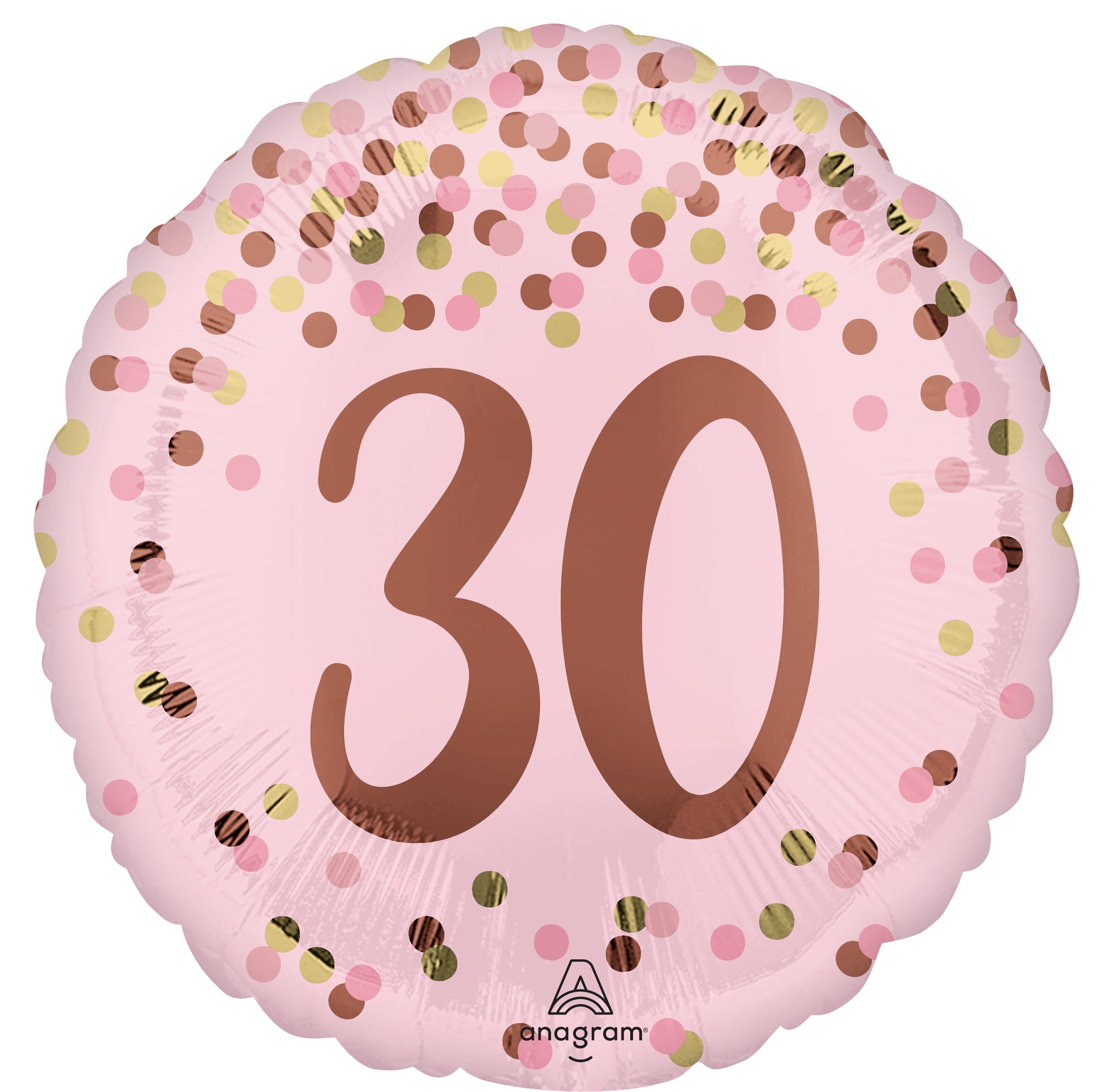 30 Jaar Helium Ballon Roze - Gevuld Met Helium - 46 cm